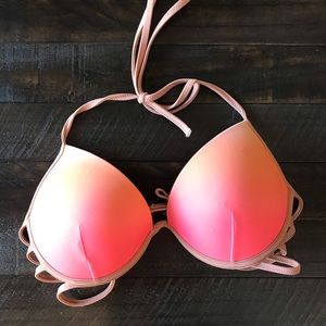 TARGET PINK OMBRE HALTER BIKINI TOP (PUSH-UP)